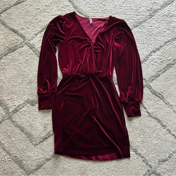GENTLE FAWN HELEN RED VELVET DRESS mini long sleeve holiday faux wrap small - Picture 10 of 10
